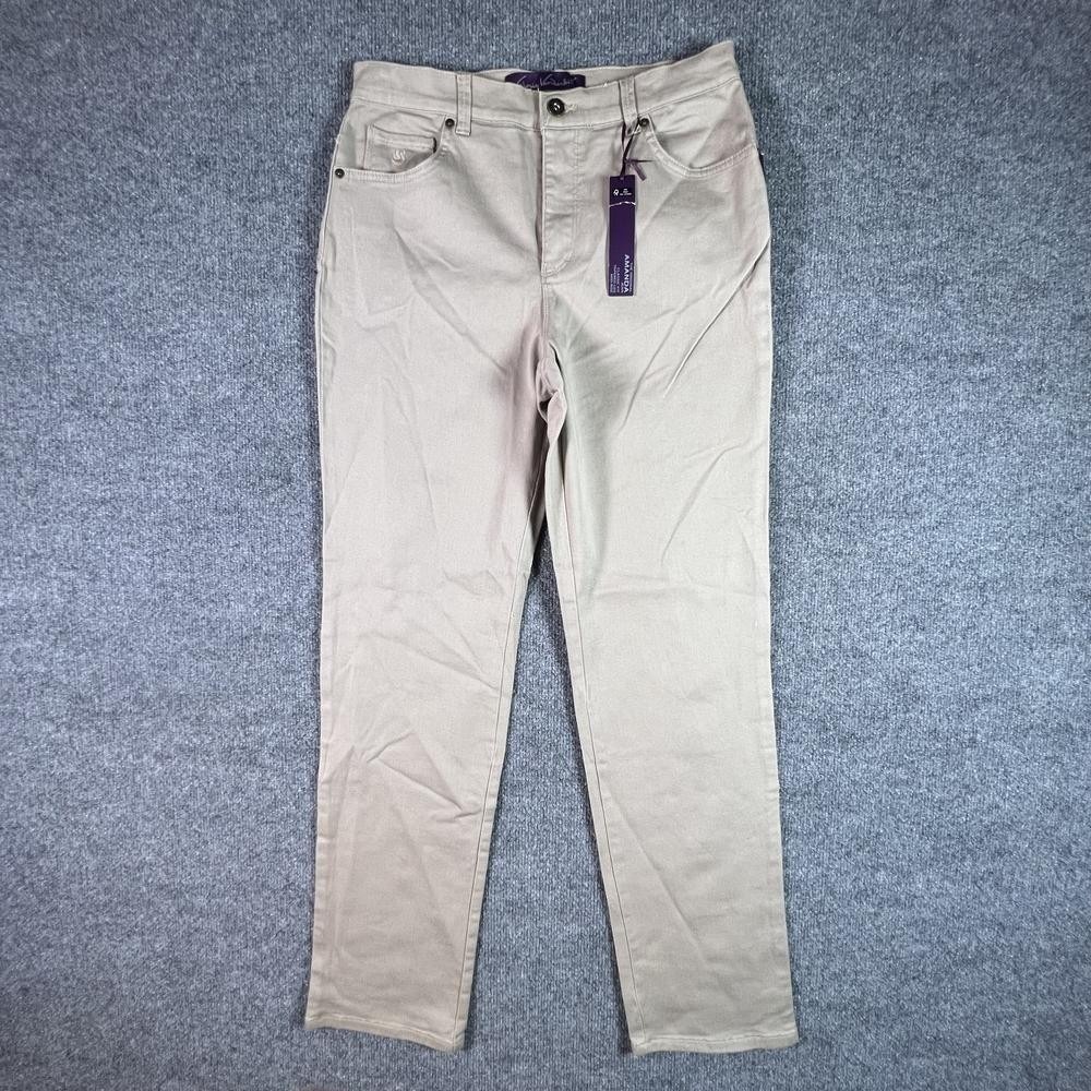 NEW Gloria Vanderbilt Amanda Jeans Women 6 Beige Denim Straight Workwear Stretch